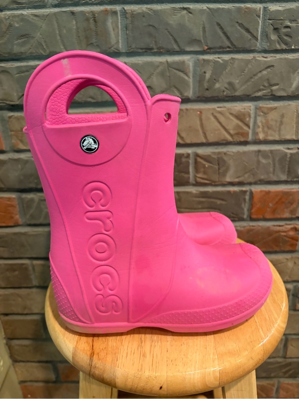 Crocs Kids Handle It Rain Boots Pink Size J2